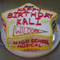 High School Musical Birthday Cake I made this for my cousin's daughter's birthday. Each side of the cake has a different saying and different images from the movie...