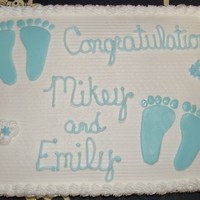 Baby Shower Cake Marble Cake with Fondant baby feet.