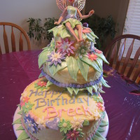 Tinkerbell Cake Butter cream icing with mm fondant accents
