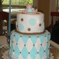 Baby Shower Cake fondant covered with fondant baby, accents. thanks for looking.