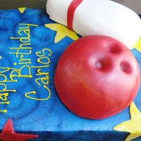 Bowling Party For Carlos' 7Th Birthday Thank you Isamer AKA Isascakes for your inspiration and assistance. Vanilla cake with Oreo cream filling. covered in BC. Bowling ball and...