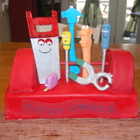 Handy Manny Birthday Was asked to make this (didn't even know who this was) had to look up on internet. this was so fun to make. I even made the hardwood...