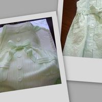 Dressing Baby I'm back! LOL No more onesies for now. But got a seersucker green and white baby dress. I know how to make the stripes blend in but...