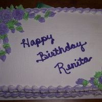Purple Roses plain jane birthday cake