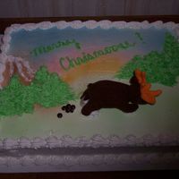 Chrismoose ty bear moose on christmas cake
