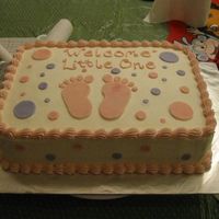 Polka Dots And Feet Baby Shower The person who ordered this cake said she wanted polka dots and feet on the cake. The cake was iced in BC and the polka dots and feet are...