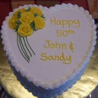 50Th Anniversary Cake Did this one for some people at my husbands church. Planned on doing more roses, but my roses were not working with me so I just did a few...
