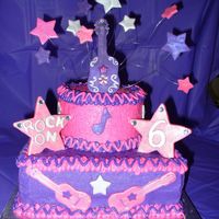 Rock N' Roll Cake Cake was for a little girls karaoke/rock n' roll party - only requests were that it be pink, purple and have a guitar. This is what we...