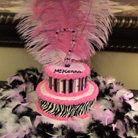 Zebras & Feathers & Hearts & Stripes For daughter's 7th b-day - 1st time using printed icing sheets to decorate. Easy and handy when in a time crunch. She wanted something...