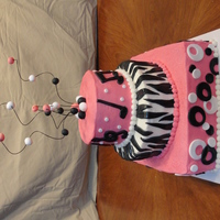 Music & Zebras & Circles This is a sweet 16 birthday cake. My friend (the mom of the b-day girl) collaborated on this one and we had great fun! She had cut all the...