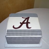 Alabama Roll Tide This cake was decorated using edible houndstooth image sheets. It was my first time using these sheets. You only get one chance to get it...