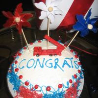 Red, White And Blue Cake Used a white cake, divided into three bowls. Dyed one bowl red and another bowl blue with food coloring. Baked the remaining plain white,...