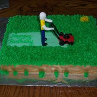 Lawn Mower Cake I got my inspiration from gidget. This was for my FIL's 60th birthday. My first time messing around with making an actual figure...
