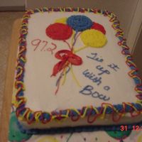 Balloons My mom did this cake for a work event. She made this cake during Course II.