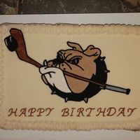 Bulldog/hockey Cupcake Cake BC cupcake cake with FBCT