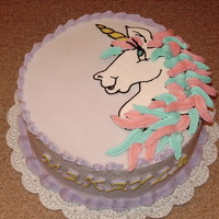 Unicorn FBCT Unicorn with the mane pipe on. I think there is too much empty space on top but they wanted the blank space for candles.