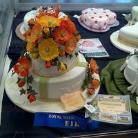 50 Birthday Cake With Gumpaste Poppies this is my first showcake entered in RM show 2 tier 50th birthday cake with gumpaste poppies