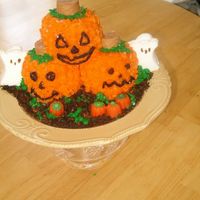 Jack-O-Lantern Patch This cake was made for my friend's son's first birthday. This was his smash cake...he enjoyed it very much. The pumpkins were...