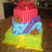 Sydney's 2Nd Birthday 6, 9, 12 inch square. Made to match the party decor. A LOT of cake for a 2 year old's birthday! Plenty of left overs for everyone!