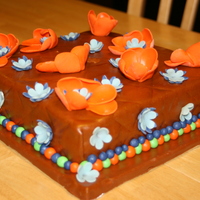 Retro Colored Flowers bday cake for a friend. just messing around, trying new things.