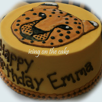 Cheetah Birthday This cake was for my daughters 7th. She designed it. BC frosting with royal icing cheetah.