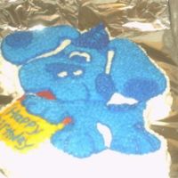 Blues Clues Made with the wilton shaped pan. All bc. Sorry my camera isn't any good.