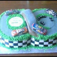 Nascar Birthday Cake I forgot to take a picture of this cake before delivering it, and only have this picture someone took for me! It looked nicer in person...