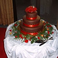 Chocolate Fondant Wedding Cake 