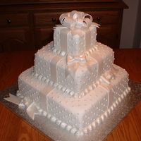 Boxes & Bows Wedding Cake 