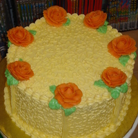 Orange Roses This was a cake I decorated in store for a demo.