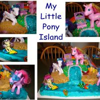My Little Pony Island All of my ideas for this cake came from site! Thanks everyone! My daughter loved her cake. The rainbow, beach ball, and surfboard are...