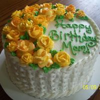 Basket Of Roses A friend requested a cake with yellow roses on it for her mom. I didn't want it to look like the typical supermarket cake so I did the...