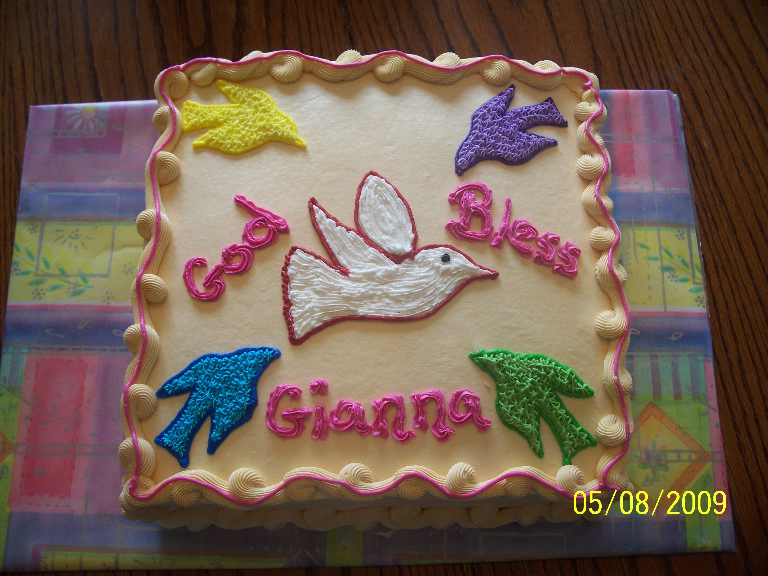 Gianna's Confirmation Gianna sent me a drawing of what she wanted her Confirmation cake to look like. I love it when kids design their own cakes! Her cake...