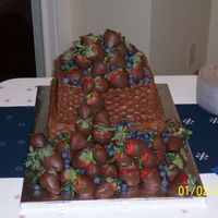 Chocolate Basket Weave Grooms Cake I like the blue and red! I think it's really pretty together.