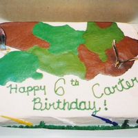 Camo Hunting Cake Check out my #6!?!? Pretty Sad. Needless to say, they never ordered a cake again!!! All buttercream.