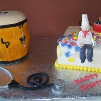 Doctor/musician/chef Birthdaycake BIRTHDAYCAKE FOR A DOCTOR/MUSICIAN/CHEF. A LOT OF FUN.