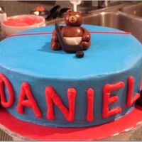 Hockey Bear Theme was bears and hockey - took the picture before the goal I made out of RI had time to dry...so imagine a hockey goal back behind the...