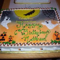 Halloween Boy i was so in a rush to do this cake. i made a mistake and thought it wasn't due until the next day. i'm so not pleased with the...