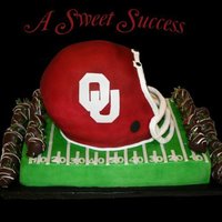 Boomer Sooner OU Football helmet grooms cake.