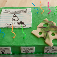Diary Of A Wimpy Kid Buttercream with fondant accents