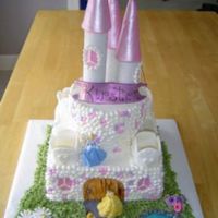 Castle Princess castle - mostly buttercream, fondant turrets