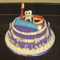 Dental Hygiene Cake I made this cake for my DTHY class who threw a party for the new students in the program. I made the toothbrush, toothpaste, and dentures...