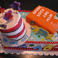 Dr. Seuss Cake Dr. Seuss Theme Cake for Celebration at School and Child Birthday. Butter cream with fondant accents