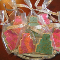 Wedding Cookies Fondant Covered Cookies - Impression Design and Hand painted