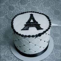 A Little Bit Of Paris This is a 6" that was supposed to get covered in fondant but then my fondant cracked and didn't work so I had to go to plan b....