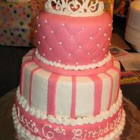Pink Tiara Birthday Cake First of all, much thanks to sugarshack for her inspiration on this cake. This is a white and chocolate fudge tiered cake. It is covered in...