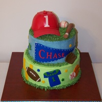 First Birthday Sports Cake This cake was for a sports loving family, whose little boy was turning one. I made a matching little smash cake that I forgot to take a...