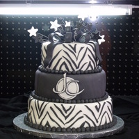 Black And White Zebra Stripe Cake I did this cake for a local salon's first anniversary celebration.