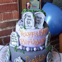 50Th Birthday Over The Hill I did this cake for my husband's sister for her 50th birthday...he even helped me out by rolling the little balls that went around the...