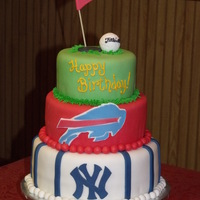 60Th Birthday Sports Fanatic I made this cake for a 60th birthday party...my friend wanted all of his favorite sports incorporated into one cake